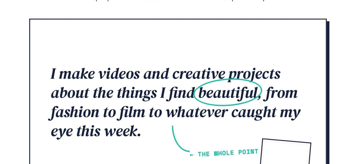 Storyboard v1, frame 2: the margin note & other adjustments